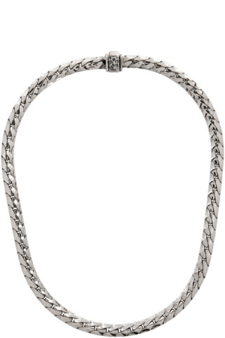 Silver Herringbone Chain Necklace by Emanuele Bicocchi on Sale