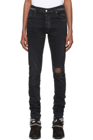 AMIRI: Black Playboy Edition Laser Jeans | SSENSE Canada