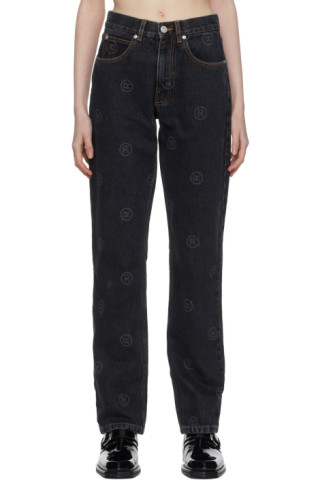 Martine Rose: SSENSE Exclusive Black Logo Print Jeans | SSENSE