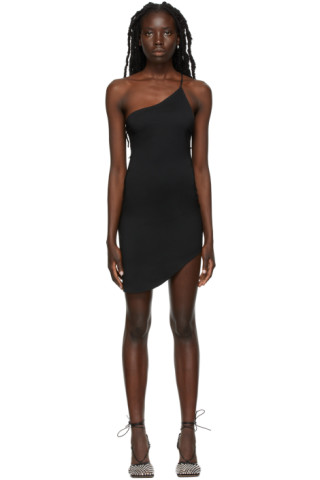 GUIZIO: Black Asymmetric Voxel Dress | SSENSE