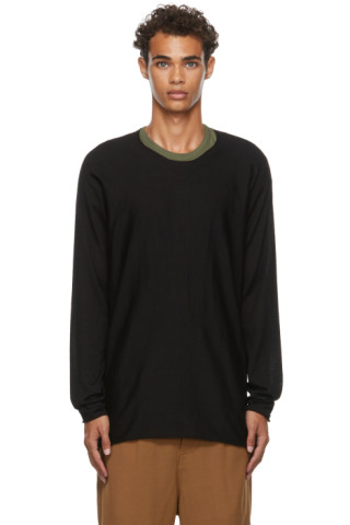 Label Under Construction: Black Arched Sweater | SSENSE