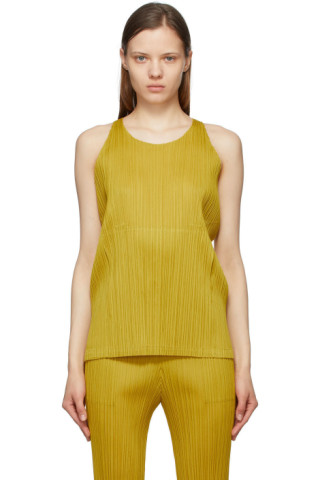 Pleats Please Issey Miyake: Yellow Monthly Colors May Tank Top