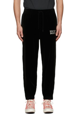 WACKO MARIA: Black Velvet 'Guilty Parties' Lounge Pants SSENSE