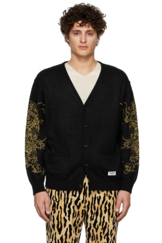 WACKO MARIA: Black Tim Lehi Edition Mohair Cardigan | SSENSE