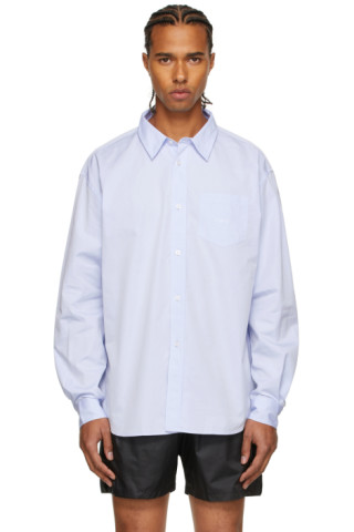 Palmes: Blue Daryl Long Sleeve Shirt | SSENSE