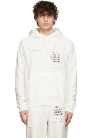 TAKAHIROMIYASHITA TheSoloist.: White Geometric Morse Code Hoodie | SSENSE