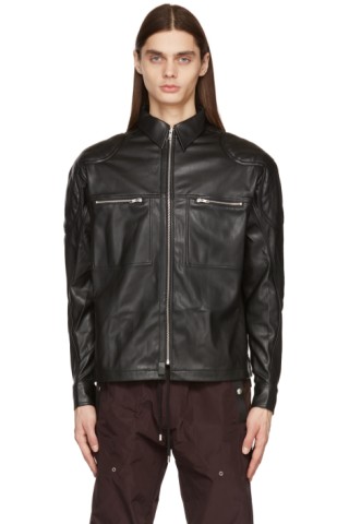 Black Faux-Leather Jacket by GmbH on Sale