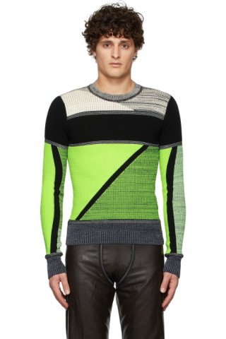 GmbH: Black & Green Knit Sweater | SSENSE