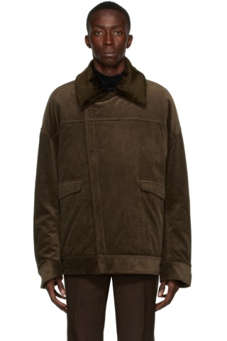 Yuki Hashimoto: Khaki Padded Corduroy Jacket | SSENSE Canada