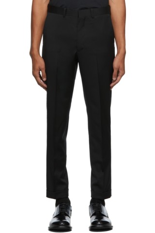 N.Hoolywood: Wool Slim Tapered Trousers | SSENSE