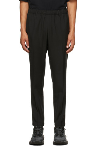 N.Hoolywood: Black Tapered Easy Trousers | SSENSE