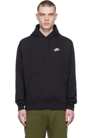 Nike: Black Fleece Sportswear Club Hoodie | SSENSE