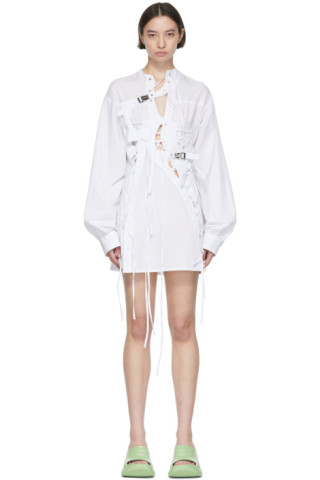 Ottolinger: White Laced Mini Dress | SSENSE