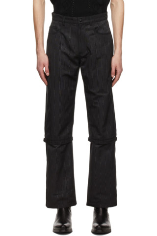 Marine Serre: Black Polyester Trousers | SSENSE