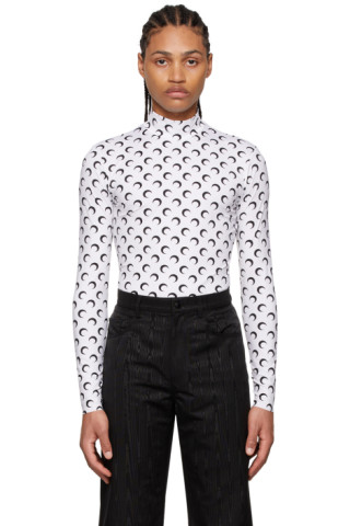 Marine Serre: White & Black Second Skin Moon Top | SSENSE