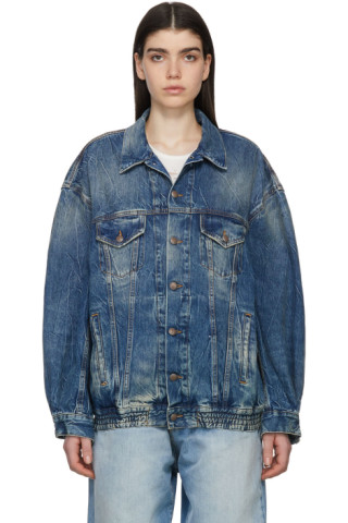 R13: Blue Cinched Waist Denim Jacket | SSENSE