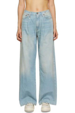 【R13/アールサーティーン】DAMON PLEATED WIDE DENIM