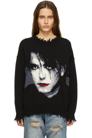 Black Robert Smith Oversized Sweater by R13 on Sale