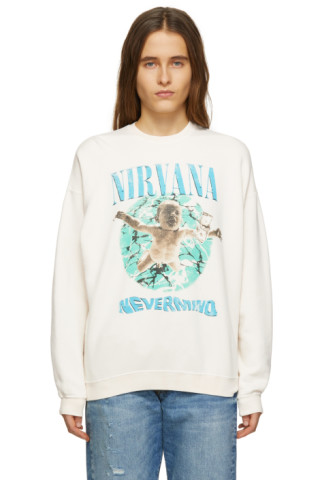 R13: Off-White Nirvana Sweatshirt | SSENSE