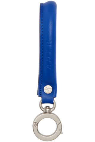 ADER error: Blue Leather Keychain | SSENSE UK