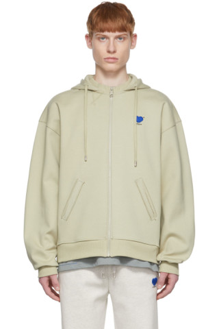 ADER error: Khaki Twin Heart Hoodie | SSENSE UK