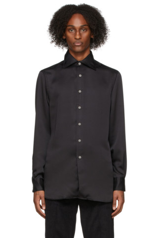 Factor's: Black Silk Shirt | SSENSE