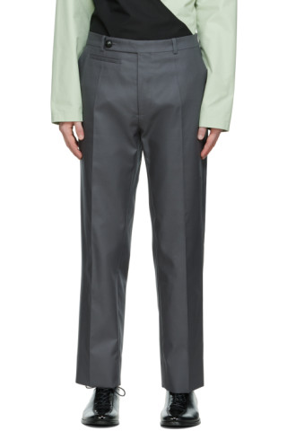 Gray Ziggurat Tailored Trousers by Namacheko on Sale