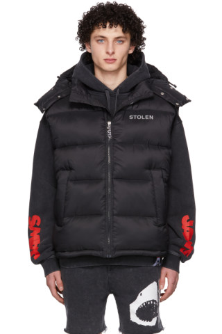 Stolen Girlfriends Club: Black Logo Puffer Vest | SSENSE