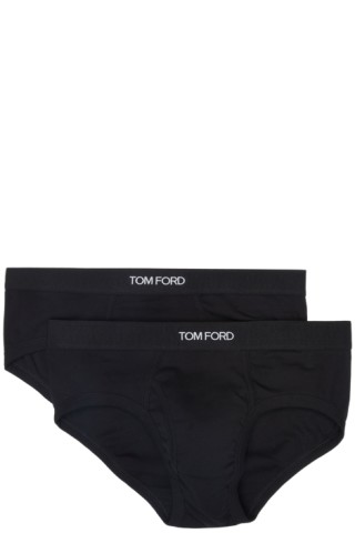 TOM FORD: Two-Pack Black Cotton Briefs | SSENSE