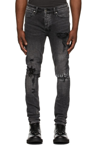 Ksubi: Black Van Winkle Angst Trashed Real Jeans | SSENSE