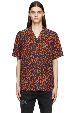 Ksubi: Black & Orange Fire Resort Shirt | SSENSE