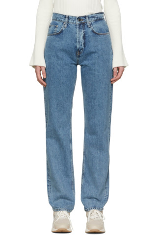 Blue Frances Tapered Jeans by ANINE BING on Sale