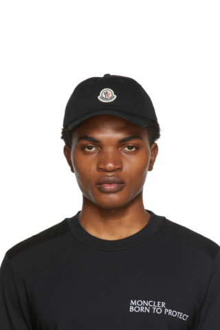 Moncler: Black Logo Cap | SSENSE