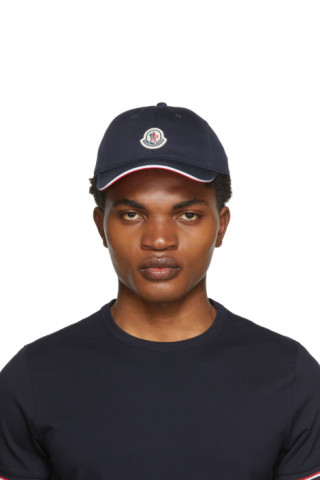 Moncler: Navy Logo Cap | SSENSE