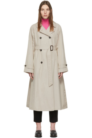 Max Mara: Beige Aimper Trench Coat | SSENSE