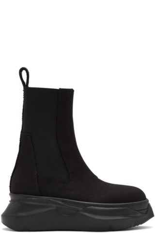 Black Beatle Abstract Boots by Rick Owens DRKSHDW on Sale