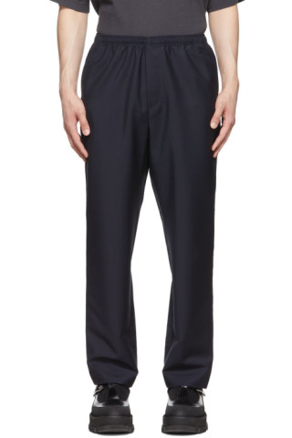 Acne Studios: Navy Wool Trousers | SSENSE Canada