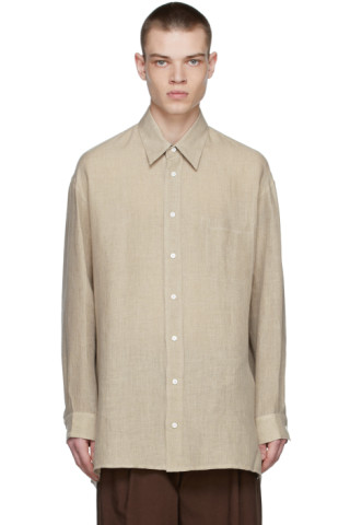 UNIFORME: Taupe Linen Shirt | SSENSE