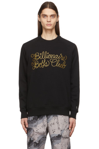 Billionaire Boys Club: Black Glitter Rope Logo Sweatshirt | SSENSE