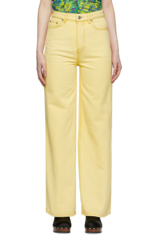 GANNI: Yellow Magny Jeans | SSENSE