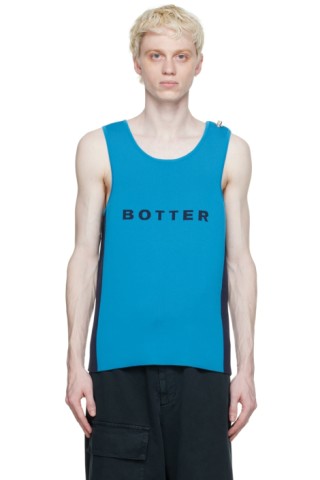 Tank Botter Botter: Blue Polyester Tank Top | SSENSE