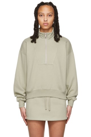 Green 1/2 Zip Pullover Sweatshirt