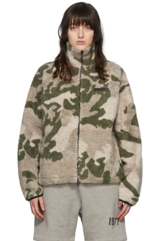 Fear of God Essentials - Essentials Polar Fleece Full Zip Jacket - Camo, Camo / XXL | Feature