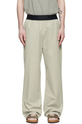 Green Cotton Lounge Pants by Fear of God ESSENTIALS on Sale