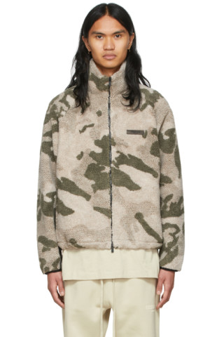 Fear of God ESSENTIALS: Khaki Polyester Jacket | SSENSE