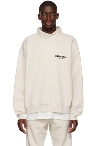 Off-White Mock Neck Sweatshirt by Fear of God ESSENTIALS on Sale