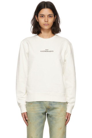 Maison Margiela: Off-White Cotton Sweatshirt | SSENSE