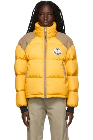 Moncler Genius: 8 Moncler Palm Angels Yellow Down Kelsey Jacket | SSENSE