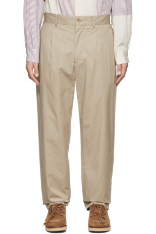 Engineered Garments: Beige Cotton Twill Andover Trousers | SSENSE