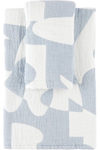 Dusen Dusen - Blue & White Hepta Bed Set, Full/Queen